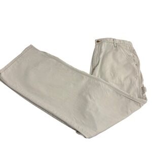 Polo Jeans Co Ralph Lauren Carpenter Pants Mens 34 x 32 Cream Cargo Pockets